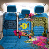 Personalised Palau Independence Day Back Car Seat Cover 1st October 30th Anniversary Polynesian Jungle Flower LT03 - Polynesian Pride