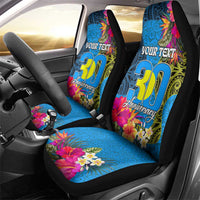 Personalised Palau Independence Day Car Seat Cover 1st October 30th Anniversary Polynesian Jungle Flower LT03 - Polynesian Pride