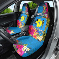 Personalised Palau Independence Day Car Seat Cover 1st October 30th Anniversary Polynesian Jungle Flower LT03 - Polynesian Pride
