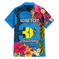 Personalised Palau Independence Day Family Matching Tank Maxi Dress and Hawaiian Shirt 1st October 30th Anniversary Polynesian Jungle Flower LT03 - Polynesian Pride