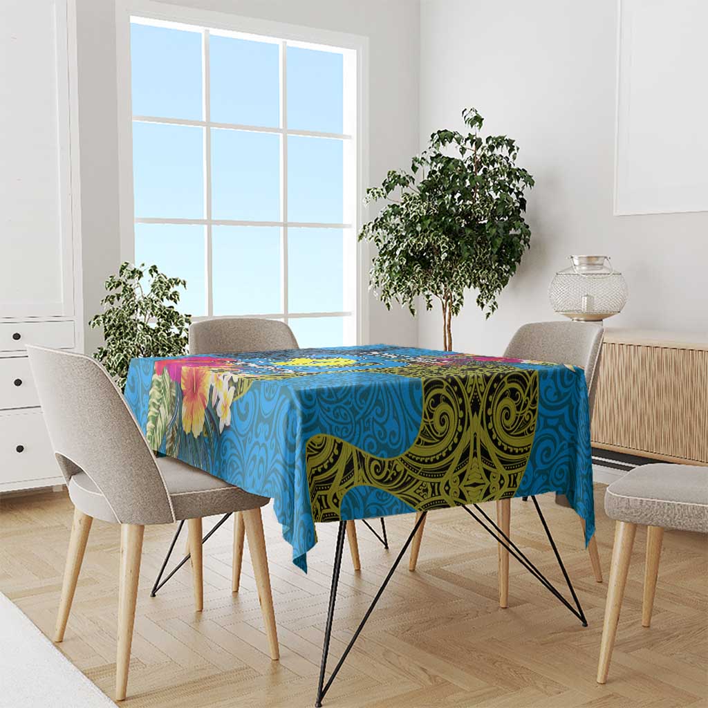Personalised Palau Independence Day Tablecloth 1st October 30th Anniversary Polynesian Jungle Flower
