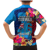 Tuvalu Independence Day Family Matching Mermaid Dress and Hawaiian Shirt 1st October 46th Anniversary Polynesian Jungle Flower LT03 - Polynesian Pride