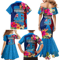 Tuvalu Independence Day Family Matching Mermaid Dress and Hawaiian Shirt 1st October 46th Anniversary Polynesian Jungle Flower LT03 - Polynesian Pride
