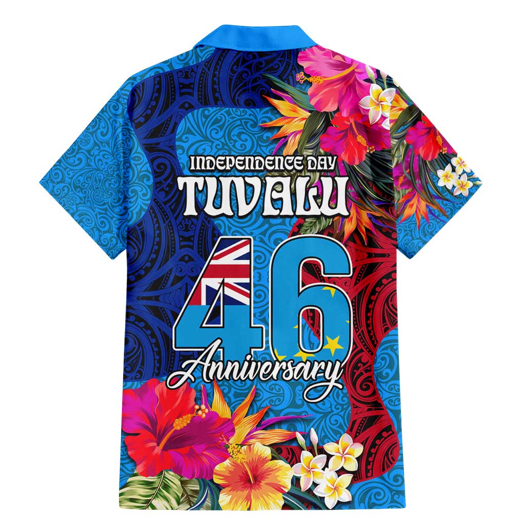 Tuvalu Independence Day Family Matching Mermaid Dress and Hawaiian Shirt 1st October 46th Anniversary Polynesian Jungle Flower LT03 - Polynesian Pride