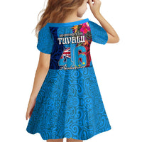 Tuvalu Independence Day Family Matching Off Shoulder Maxi Dress and Hawaiian Shirt 1st October 46th Anniversary Polynesian Jungle Flower LT03 - Polynesian Pride