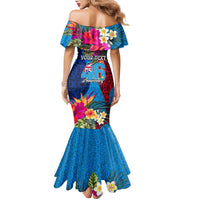 Personalised Tuvalu Independence Day Family Matching Mermaid Dress and Hawaiian Shirt 1st October 46th Anniversary Polynesian Jungle Flower LT03 - Polynesian Pride