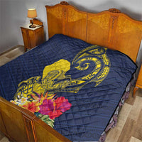 Niue Independence Day Quilt Hiapo Pattern Hibiscus Plumeria and Uga LT03 - Polynesian Pride