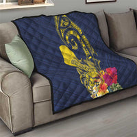 Niue Independence Day Quilt Hiapo Pattern Hibiscus Plumeria and Uga LT03 - Polynesian Pride