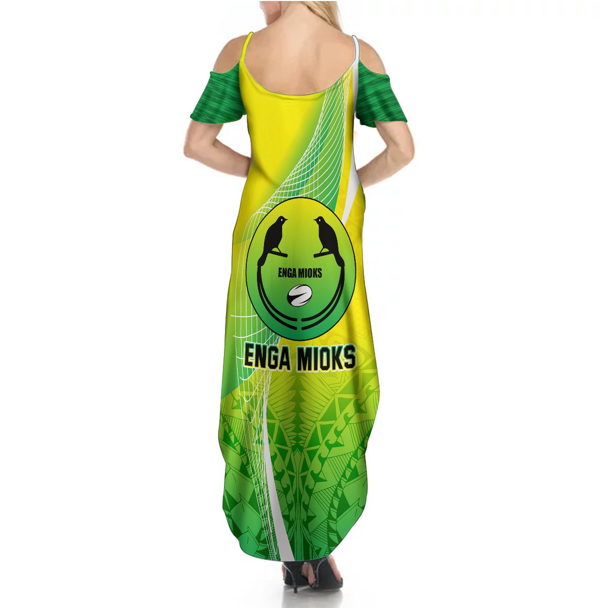 Enga Mioks Rugby Summer Maxi Dress Papua New Guinea Polynesian Tattoo LT03 - Polynesian Pride