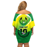 Custom Enga Mioks Rugby Off Shoulder Short Dress Papua New Guinea Polynesian Tattoo LT03 - Polynesian Pride