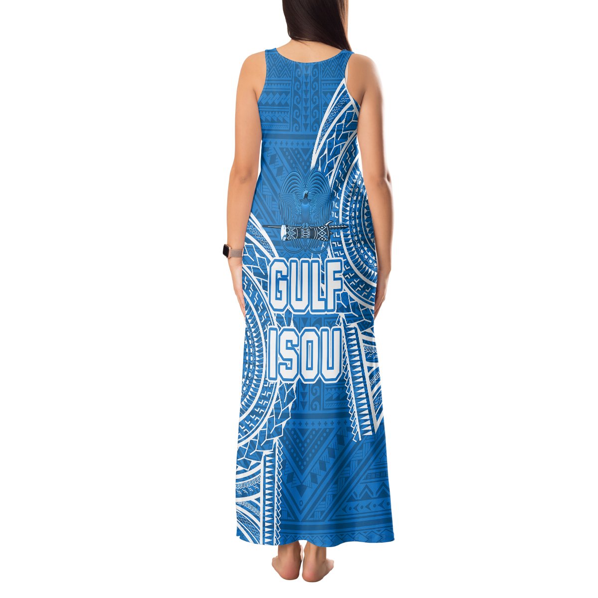 Gulf Isou Rugby Tank Maxi Dress Papua New Guinea Polynesian Tattoo LT03 - Polynesian Pride