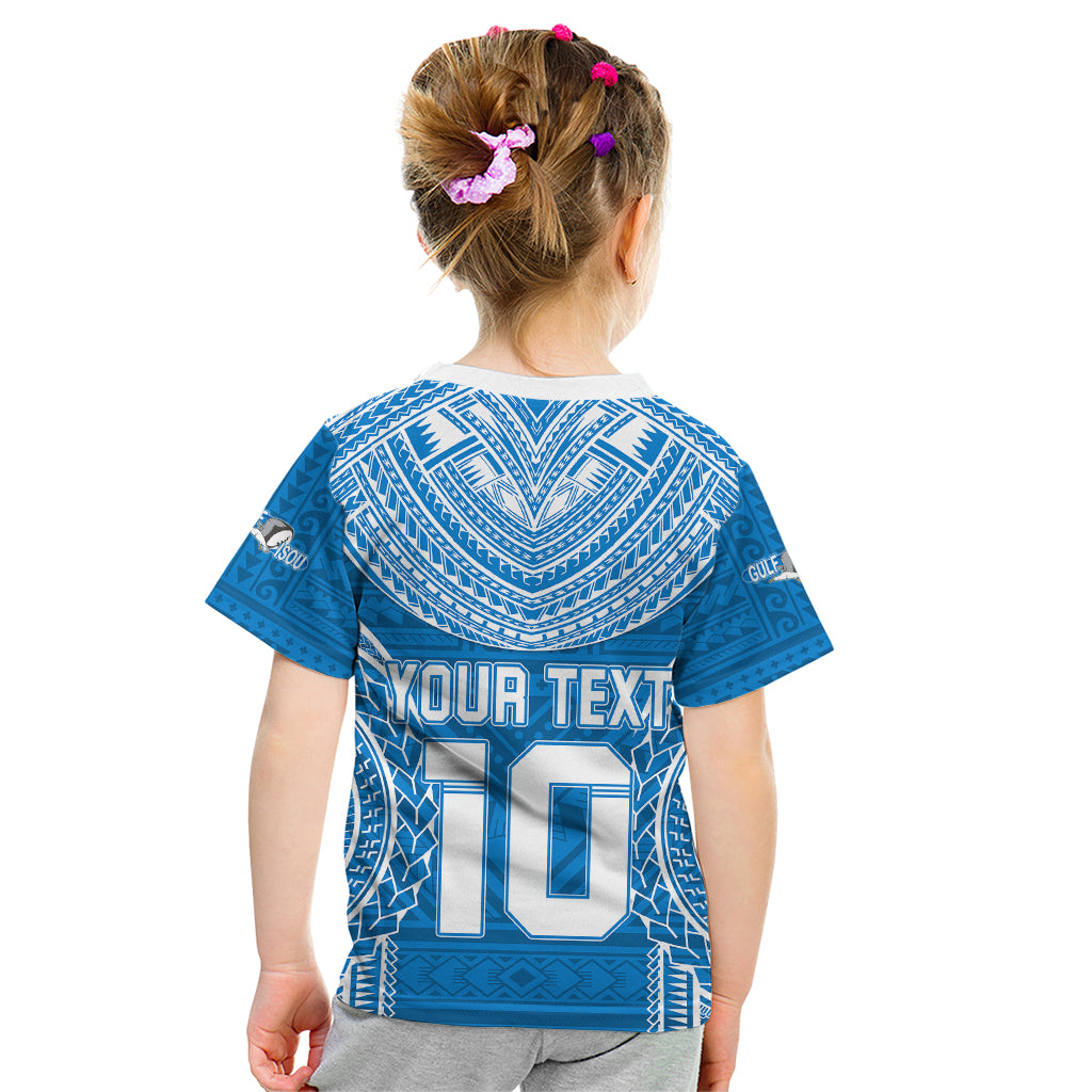 Custom Gulf Isou Rugby Kid T Shirt Papua New Guinea Polynesian Tattoo LT03 - Polynesian Pride