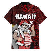 Hawaii Aloha Santa Claus Funny Polynesian Tattoo Family Matching Tank Maxi Dress and Hawaiian Shirt Red Color LT03 - Polynesian Pride