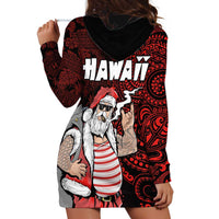 Hawaii Aloha Santa Claus Funny Polynesian Tattoo Hoodie Dress Red Color LT03 - Polynesian Pride