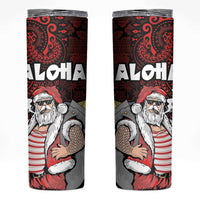 Hawaii Aloha Santa Claus Funny Polynesian Tattoo Skinny Tumbler Red Color LT03 Red - Polynesian Pride