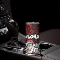 Hawaii Aloha Santa Claus Funny Polynesian Tattoo Skinny Tumbler Red Color LT03 - Polynesian Pride