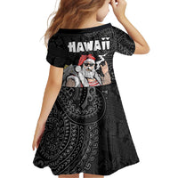 Hawaii Aloha Santa Claus Funny Polynesian Tattoo Family Matching Tank Maxi Dress and Hawaiian Shirt Black Color LT03 - Polynesian Pride