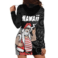 Hawaii Aloha Santa Claus Funny Polynesian Tattoo Hoodie Dress Black Color LT03 - Polynesian Pride