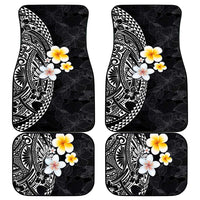 Hawaiian Hibiscus and Plumeria Polynesian Tribal Tattoo Car Mats Black Color LT03 - Polynesian Pride