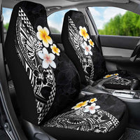 Hawaiian Hibiscus and Plumeria Polynesian Tribal Tattoo Car Seat Cover Black Color LT03 - Polynesian Pride