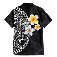 Hawaiian Hibiscus and Plumeria Polynesian Tribal Tattoo Family Matching Mermaid Dress and Hawaiian Shirt Black Color LT03 - Polynesian Pride