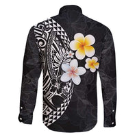 Hawaiian Hibiscus and Plumeria Polynesian Tribal Tattoo Family Matching Tank Maxi Dress and Hawaiian Shirt Black Color LT03 - Polynesian Pride