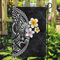 Hawaiian Hibiscus and Plumeria Polynesian Tribal Tattoo Garden Flag Black Color LT03 Garden Flag Black - Polynesian Pride