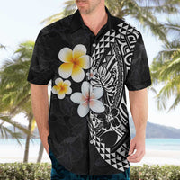 Hawaiian Hibiscus and Plumeria Polynesian Tribal Tattoo Hawaiian Shirt Black Color LT03 - Polynesian Pride