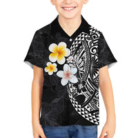 Hawaiian Hibiscus and Plumeria Polynesian Tribal Tattoo Hawaiian Shirt Black Color LT03 - Polynesian Pride