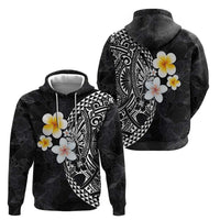 Hawaiian Hibiscus and Plumeria Polynesian Tribal Tattoo Hoodie Black Color LT03 - Polynesian Pride