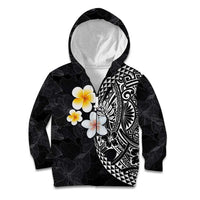 Hawaiian Hibiscus and Plumeria Polynesian Tribal Tattoo Kid Hoodie Black Color LT03 Zip Hoodie Black - Polynesian Pride