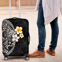 Hawaiian Hibiscus and Plumeria Polynesian Tribal Tattoo Luggage Cover Black Color LT03 Black - Polynesian Pride