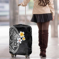 Hawaiian Hibiscus and Plumeria Polynesian Tribal Tattoo Luggage Cover Black Color LT03 - Polynesian Pride