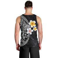Hawaiian Hibiscus and Plumeria Polynesian Tribal Tattoo Men Tank Top Black Color LT03 - Polynesian Pride