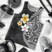 Hawaiian Hibiscus and Plumeria Polynesian Tribal Tattoo Men Tank Top Black Color LT03 - Polynesian Pride