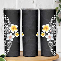 Hawaiian Hibiscus and Plumeria Polynesian Tribal Tattoo Skinny Tumbler Black Color LT03 - Polynesian Pride