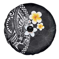 Hawaiian Hibiscus and Plumeria Polynesian Tribal Tattoo Spare Tire Cover Black Color LT03 - Polynesian Pride