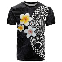 Hawaiian Hibiscus and Plumeria Polynesian Tribal Tattoo T Shirt Black Color LT03 Black - Polynesian Pride