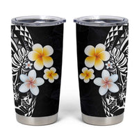 Hawaiian Hibiscus and Plumeria Polynesian Tribal Tattoo Tumbler Cup Black Color LT03 Black - Polynesian Pride