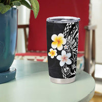 Hawaiian Hibiscus and Plumeria Polynesian Tribal Tattoo Tumbler Cup Black Color LT03 - Polynesian Pride