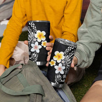 Hawaiian Hibiscus and Plumeria Polynesian Tribal Tattoo Tumbler Cup Black Color LT03 - Polynesian Pride