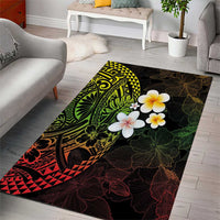Hawaiian Hibiscus and Plumeria Polynesian Tribal Tattoo Area Rug Reggae Color LT03 - Polynesian Pride