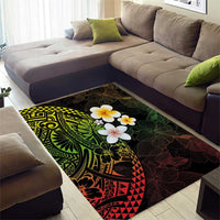 Hawaiian Hibiscus and Plumeria Polynesian Tribal Tattoo Area Rug Reggae Color LT03 - Polynesian Pride