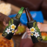 Hawaiian Hibiscus and Plumeria Polynesian Tribal Tattoo 4 in 1 Can Cooler Tumbler Reggae Color LT03 - Polynesian Pride