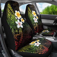 Hawaiian Hibiscus and Plumeria Polynesian Tribal Tattoo Car Seat Cover Reggae Color LT03 - Polynesian Pride