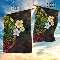 Hawaiian Hibiscus and Plumeria Polynesian Tribal Tattoo Garden Flag Reggae Color LT03 - Polynesian Pride