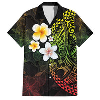 Hawaiian Hibiscus and Plumeria Polynesian Tribal Tattoo Hawaiian Shirt Reggae Color LT03 Reggae - Polynesian Pride