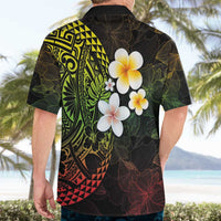 Hawaiian Hibiscus and Plumeria Polynesian Tribal Tattoo Hawaiian Shirt Reggae Color LT03 - Polynesian Pride