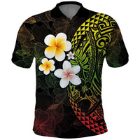 Hawaiian Hibiscus and Plumeria Polynesian Tribal Tattoo Polo Shirt Reggae Color LT03 Reggae - Polynesian Pride