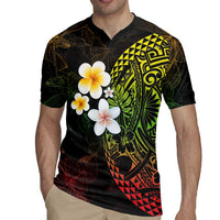 Hawaiian Hibiscus and Plumeria Polynesian Tribal Tattoo Rugby Jersey Reggae Color LT03 - Polynesian Pride